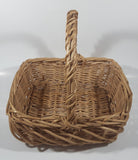 Vintage Wicker Basket with Handle 12" Tall