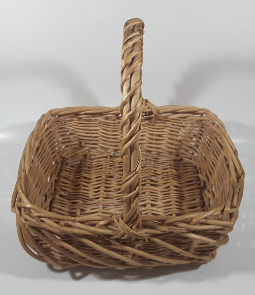 Vintage Wicker Basket with Handle 12" Tall