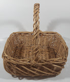 Vintage Wicker Basket with Handle 12" Tall