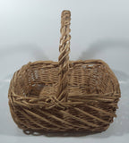 Vintage Wicker Basket with Handle 12" Tall