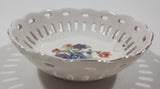 Vintage Occupied Japan Hand Painted Flowers 5" Diameter Perforated Bowl Dish