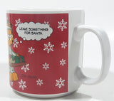 1978 Enesco Jim Davis Garfield Christmas Tip No. 1 "Leave Something For Santa" 3 1/2" Tall Ceramic Coffee Mug Cup