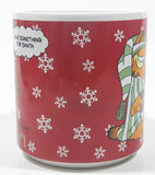1978 Enesco Jim Davis Garfield Christmas Tip No. 1 "Leave Something For Santa" 3 1/2" Tall Ceramic Coffee Mug Cup