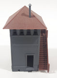 Grey and Brown Plastic Railroad Model Outpost Lookout Tower Building