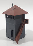 Grey and Brown Plastic Railroad Model Outpost Lookout Tower Building