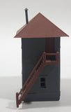 Grey and Brown Plastic Railroad Model Outpost Lookout Tower Building