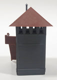 Grey and Brown Plastic Railroad Model Outpost Lookout Tower Building
