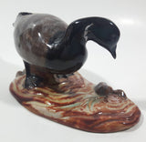 Vintage 1984 V.M. Morse Victoria B.C. Black Brant Goose Glazed Pottery Bird Figurine Tail Chip