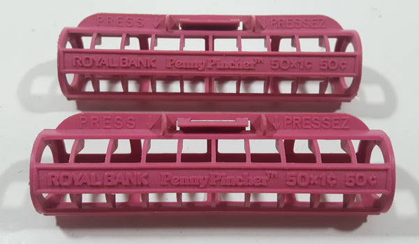 Vintage 1980 Royal Bank Penny Pincher Plastic 1 Cent Penny Coin Roller 50 Cents Set of 2