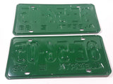 Set of Matching Vintage 1968 Alberta White Lettering Green Exempt "E" Vehicle License Plate Metal Tags E 8E 56 05