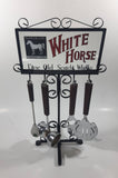 Vintage White Horse Fine Old Scotch Whisky Mirror Nostalgia Bar Tools Drink Mixing 14 1/2" Tall 5 Piece Set Man Cave Collectible