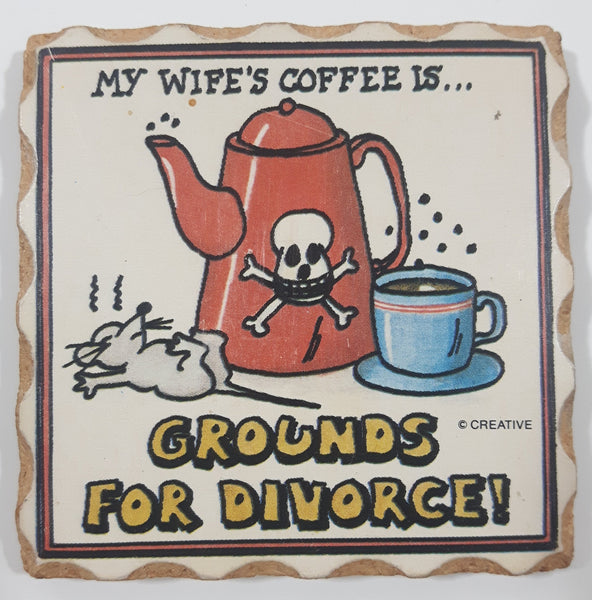 Creative My Wife's Coffee Is... Grounds For Divorce! Cork Fridge Magnet