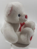 JS Toys Valentine Cuddle White Teddy Bear with Red Hearts 11" Tall Toy Stuffed Plush Animal
