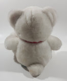 JS Toys Valentine Cuddle White Teddy Bear with Red Hearts 11" Tall Toy Stuffed Plush Animal