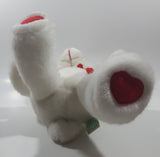 JS Toys Valentine Cuddle White Teddy Bear with Red Hearts 11" Tall Toy Stuffed Plush Animal