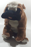 1990 Unipak Brown and White Bull Dog 16" Long Toy Stuffed Plush Animal