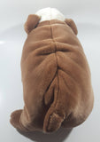 1990 Unipak Brown and White Bull Dog 16" Long Toy Stuffed Plush Animal