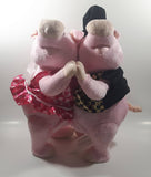Rare Clothing Version Cuddle Barn Fred & Astelle Singing and Dancing To Mambo  No 5 by Lou Bega Animated Robotic Pink Pig Couple 15" Tall