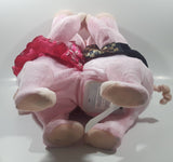 Rare Clothing Version Cuddle Barn Fred & Astelle Singing and Dancing To Mambo  No 5 by Lou Bega Animated Robotic Pink Pig Couple 15" Tall