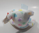 2001 Ty Beanie Babies Kissme White Heart Covered Teddy Bear 8" Tall Toy Stuffed Plush Animal New with Tags