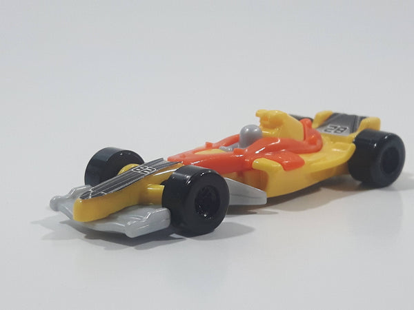 2011 Kinder Surprise Sprinty MPG DC239 #28 Yellow and Orange Plastic Snap Together Toy Race Car Vehicle