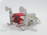 White and Red Rocket Ship 2 1/8" Long Plastic Spacecraft Vehicle