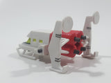 White and Red Rocket Ship 2 1/8" Long Plastic Spacecraft Vehicle
