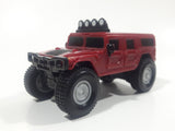 2006 McDonald's #1 Hummer H1 Push and Go Friction Motorized Dark Red Plastic Die Cast Toy Car Vehicle