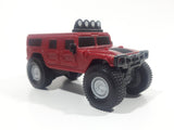 2006 McDonald's #1 Hummer H1 Push and Go Friction Motorized Dark Red Plastic Die Cast Toy Car Vehicle