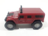 2006 McDonald's #1 Hummer H1 Push and Go Friction Motorized Dark Red Plastic Die Cast Toy Car Vehicle