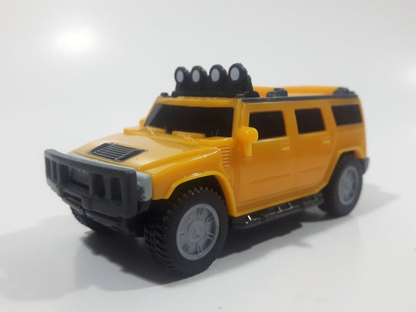 2006 McDonald's #2 Hummer H2 Push and Go Friction Motorized Yellow Plastic Die Cast Toy Car Vehicle
