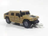 2006 McDonald's #4 Hummer H1 Push and Go Friction Motorized Beige Brown Sand Plastic Die Cast Toy Car Vehicle with Winch