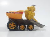 2001 Maisto Hasbro Tonka Lil Chuck & Friends Excavator Scoop Hands Dump Truck Yellow Die Cast Toy Car Vehicle