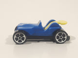 Kinder Surprise MPG #41 Blue and Yellow Plastic Snap Together Toy Race Car Vehicle