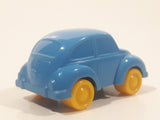 Rare 1980s Lars Kjellme AB Sweden Volkswagen Beetle Blue Plastic Die Cast Toy Car Vehicle