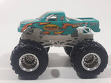 2007 Hot Wheels Monster Jam Tuff 'E' Nuff Rislone Racing Monster Truck Teal Green 1/64 Scale Die Cast Toy Car Vehicle