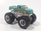 2007 Hot Wheels Monster Jam Tuff 'E' Nuff Rislone Racing Monster Truck Teal Green 1/64 Scale Die Cast Toy Car Vehicle