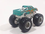 2007 Hot Wheels Monster Jam Tuff 'E' Nuff Rislone Racing Monster Truck Teal Green 1/64 Scale Die Cast Toy Car Vehicle
