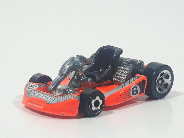 2001 Hot Wheels Go Kart #6 Neon Orange Die Cast Toy Car Vehicle