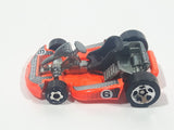 2001 Hot Wheels Go Kart #6 Neon Orange Die Cast Toy Car Vehicle