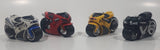 Maisto Motorcycles GC Fibertron Yellow, GC Fibertron Black and White Police, Honda CBR 600 RR Black Silver, Ducati 1098s Red Die Cast Toy Vehicle Sound and Lights Set of 4
