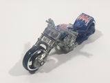 2001 Hot Wheels Blast Lane Motorcycle Dark Blue Die Cast Toy Motorbike Vehicle