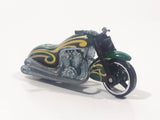 2006 Hot Wheels Open Stock Scorchin' Scooter Motorcycle Metalflake Dark Green Die Cast Toy Motorbike Vehicle