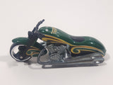 2006 Hot Wheels Open Stock Scorchin' Scooter Motorcycle Metalflake Dark Green Die Cast Toy Motorbike Vehicle