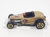 2000 Hot Wheels First Editions Deuce Roadster Gold Die Cast Toy Hot Rod Car Vehicle