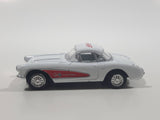Kinsmart 1957 Chevrolet Corvette AC Delco White Pull Back Die Cast Toy Car Vehicle