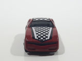 Mega Bloks Streetz Dark Red with Black and White Checkers Miniature Plastic Die Cast Toy Car Vehicle