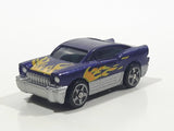 Mega Bloks Streetz Purple with Flames Miniature Plastic Die Cast Toy Car Vehicle