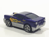 Mega Bloks Streetz Purple with Flames Miniature Plastic Die Cast Toy Car Vehicle