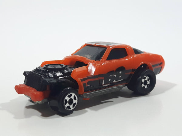 1983 Kidco Burnin' Key Cars Demolition Cars Corvette Orange Plastic Die Cast Toy Car Vehicle